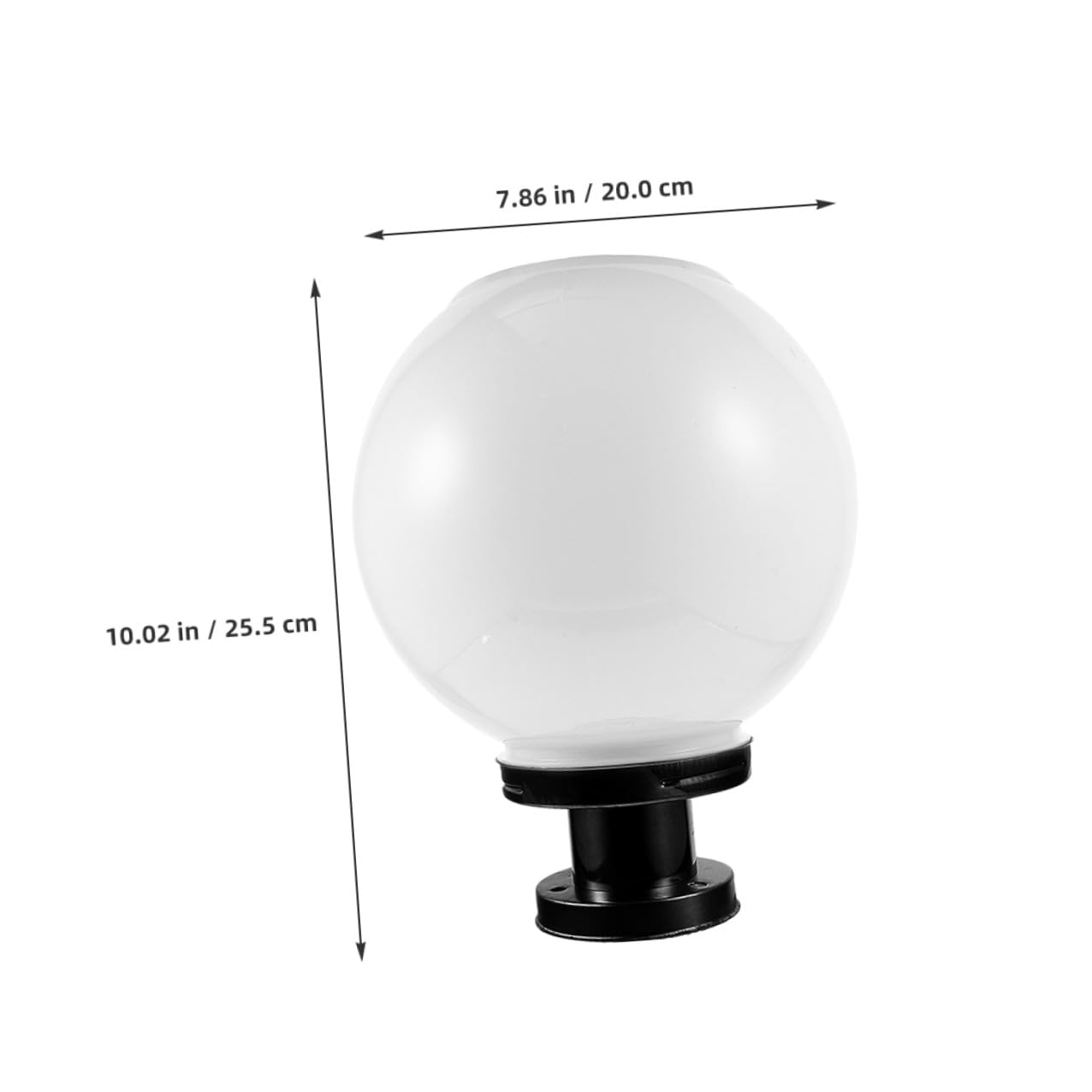Lampione Solare a Led a Globo Con Base in Acciaio Inox, Lampada a Globo Montata Su Palo Per Esterni, Luce Solare a Colonna Per Giardino, Recinzione e Patio, Rilevatore Crepuscolare, 20 Cm