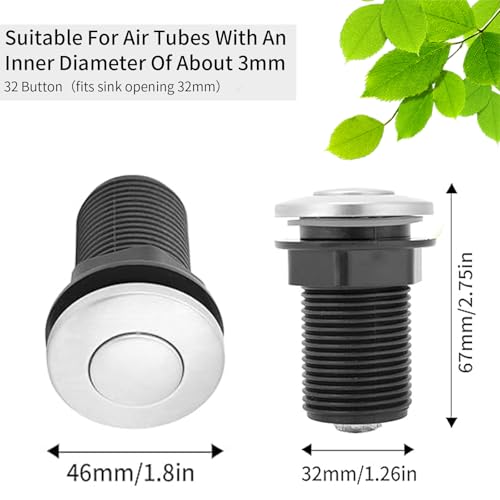 Garbage Disposal Switch,Air Switch Garbage Disposal,304 Stainless Steel Button On The Top of The Sink for Food Garbage Disposal Replacement,for Garbage Disposal Air Switch Sink Garbage Disposal Parts