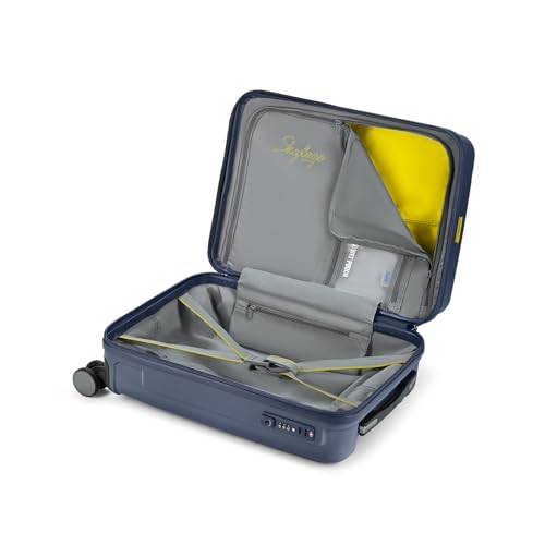Image of Skybags Plastic Trunk Cabin Trolley Bag, 55cm | Small Hardsided Luggage with Smooth 8 Spinner Wheel & TSA Lock | Suitcase for Travel | 5-Year International Warranty (Navy)