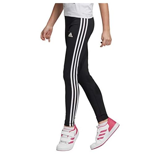 adidas Equipamento de treinamento infantil – Meia-calça com 3 listras – Tamanho P/8-9 anos, Preto, Medium / 9-10 Years