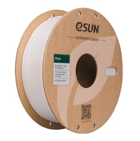 Image of eSUN PLA+ 3D Printing Filament 1.75mm High Speed Filament Speedy PLA Plus for Fast Printing, Dimensional Accuracy + /- 0.03mm, 1KG (2.2 LBS) White