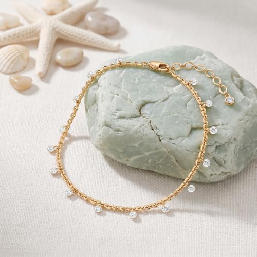Image of MTMY Gold Anklets for Women 14K Gold Plated Tiny Bead Anklet Colorful Tassel Foot Chain Dainty Adjustable Cute Summer Beach Boho Anklets Jewelry Gift