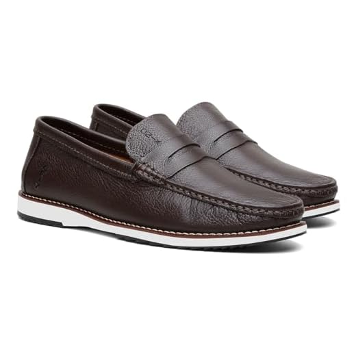 Mocassim Masculino Em Couro Confortavel Macio Casual Dockside Drive Classico Floather (Cafe, BR, Adulto, Numérico, 41)