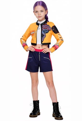 Girls Pop Singer Dress Up Costume Kids Halloween Cosplay Stage Role Play Outfit