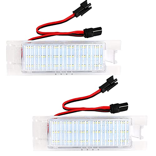 Lot de 2 éclairages de plaque minéralogique LED de rechange pour Ope-l Zafira B Vectra C Corsa D Insigina Astra J Astra H Adam Cascada Meriva A/B Tigra Twin Top