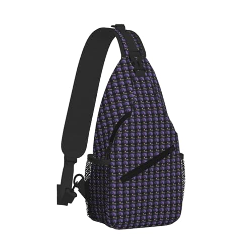 Bolsa de pecho cruzada elegante con estampado diagonal de lavanda 2