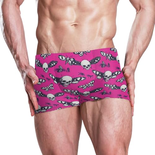 Skull Butterfly Mens Swim Trunk Swimwear Bathing Suit Swim Brief Square Leg Board Short S B04043892