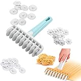 ❂ 【4 ARTEN VON RÄDERN】: Sie erhalten eine Teigradrolle mit 4 Arten von Rädern, 9 Stück pro Art, verschiedene Kanten tragen dazu bei, dem Gebäck einen zusätzlichen Charme zu verleihen. Der Teigwalzenschneider verfügt über 9 Positionen für Räder, Räder können sein nach Ihren Bedürfnissen abgetrennt; Durch das austauschbare Design lässt sich die Walze bequem reinigen