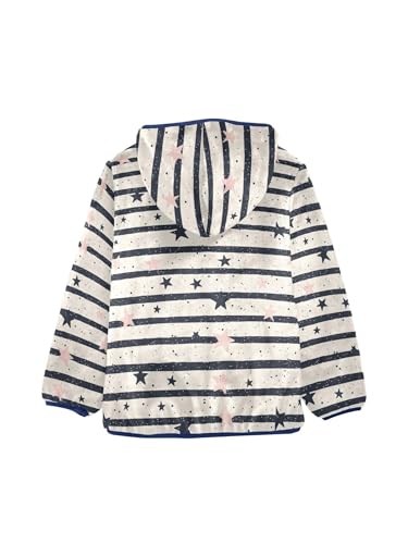 Stars Dots Stripes Girls Fleece Jacket Girls Fall Jacket Boys Coats Zip Up Hoodie Children Sherpa Warm Outerwear 2-10T2