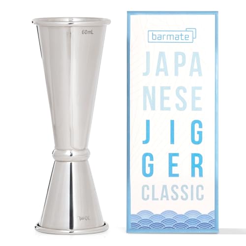 barmate Japanese Jigger, Messbecher aus Edelstahl mit Innen-Skala, max. 60ml/30ml, hochwertiges Bar-Zubehör für den perfekten Cocktail