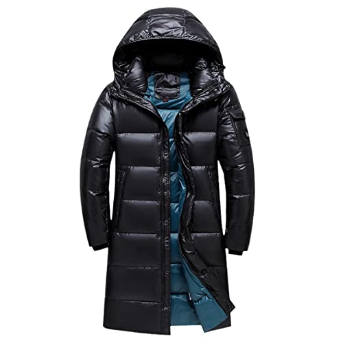 Doudoune homme duvet de canard veste hiver longue | Manteau chaud à capuche XL