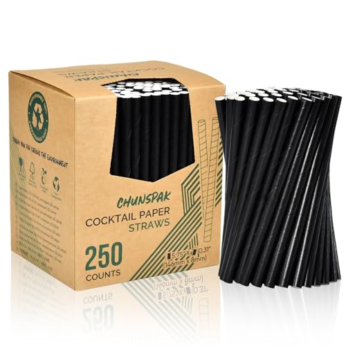 Cannucce di carta monouso da 14,6 x 0,8 cm, 250 unità, per cocktail, margarita, bevande miste, casa, bar e ristoranti
