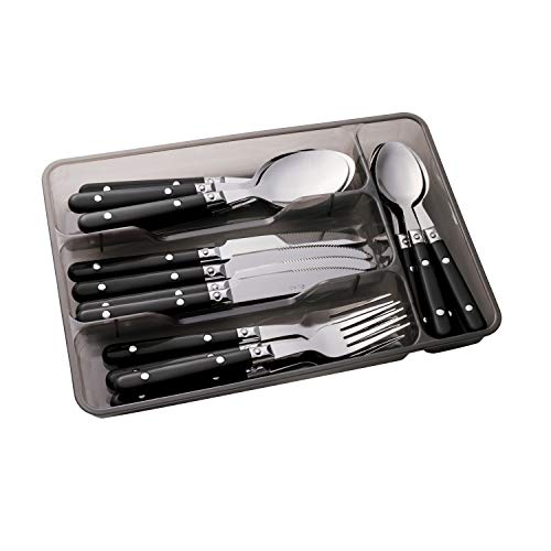 Conjunto de Talheres, Rebite, 16 peças, Preto, Euro