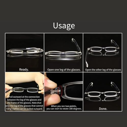 Image of First Lens Flexifold Slim Compact Reading Glasses - Black