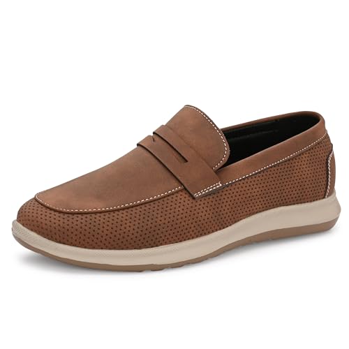 Image of Centrino Commute Loafers for Man | Shoes for Men Stylish | Casual Slip-On Lightweight Moccasins | Cushioned Insole | Comfortable Hand-Stitched Design | Mens Loafer Shoes for Office & Daily Travel Wear (8101)