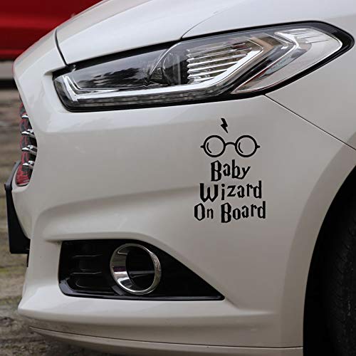 11 2X16 5CM Baby Wizard On Board Body Window Car Sticker Funny Vinyl Decal Accessories C25-0028 - Silver — view 4