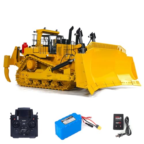 TOUCAN RC HOBBY 1/10 RC Hydraulic D11T Bulldozer Heavy Duty Metal Radio Control Giant Dozers for Adult