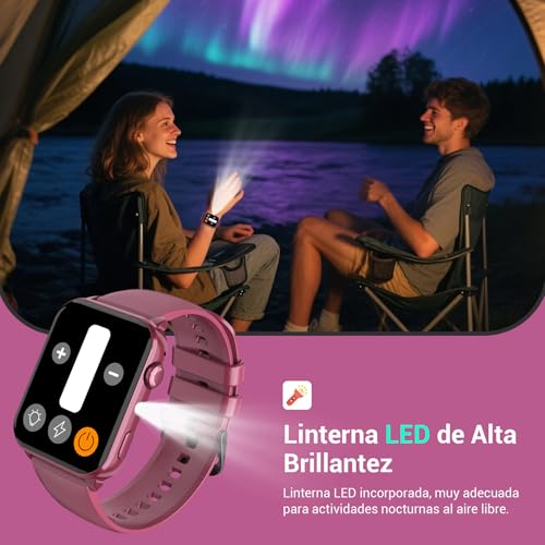 Reloj Inteligente Mujer, 1.91" Smartwatch Mujer con Linterna y Llamadas Bluetooth, Smart Watch con 2 Correas, Notificación, Podómetro, Pulsómetro, Sueño, IP68 Pulsera Actividad para Android iOS 2 Reloj Inteligente Mujer, 1.91" Smartwatch Mujer Con Linterna Y Llamadas Bluetooth, Smart Watch Con 2 Correas, Notificación, Podómetro, Pulsómetro, Sueño, Ip68 Pulsera Actividad Para Android Ios