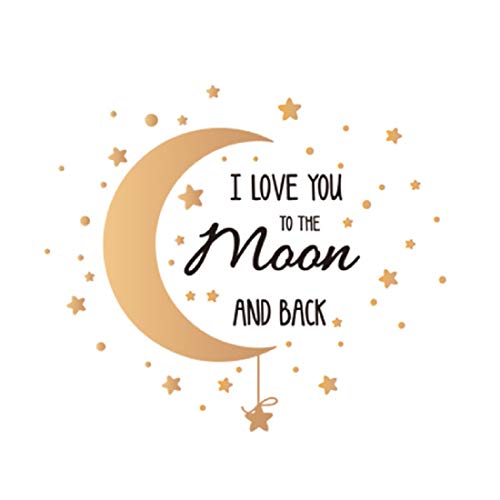Kihoarl XIANLIANXINGXING I Love You To The Moon And Back Quotes Wall Decals Moon Stars Diy Sticker Art Mural Sayings For Home Nursery Decor thumb #4