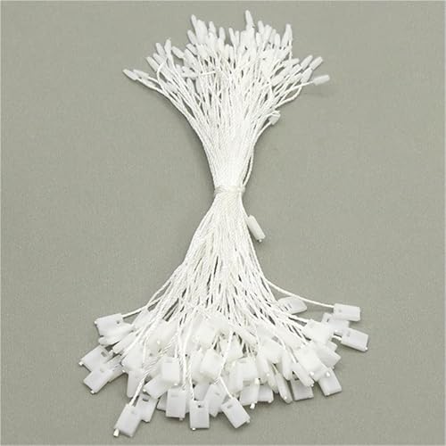 Hang Tag String 1000pcs Handmade Tag Colorful Rope Cords Square Plastic Hanging Tags for Clothing DIY Polyester Labels Garment Accessories for Attaching Gift Tags(White)