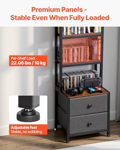 VEVOR-Media-Storage-Cabinet-4-Shelf-DVD-Shelf-Organizer-with-Drawers-1575-x-1181-x-5650-in-Multimedia-Storage-Organizer-for-CDs-DVDs-Books-and-Games-CD-Cabinet-for-Living-Room-Home-Office