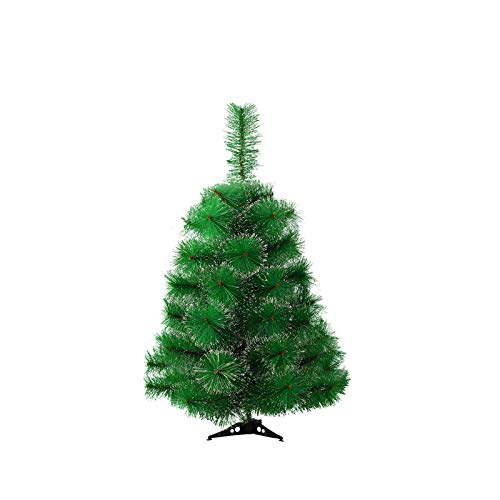 HENGMEI 60cm Artificial Árbol de Navidad Decoración Navideña, Material PVC Aguja de Pino, Verde con Nieve con Soporte en Plastic