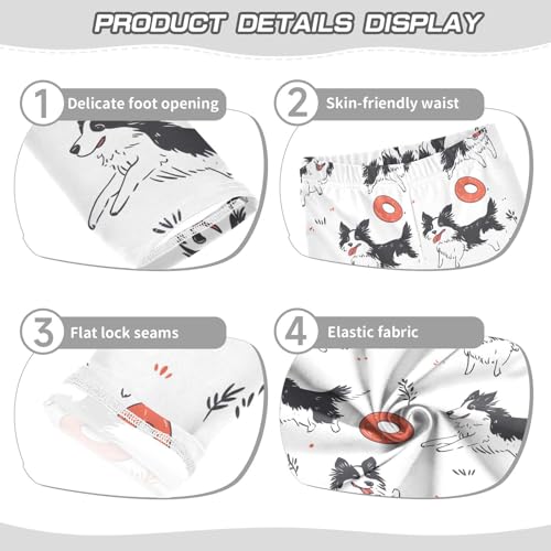 ALAZA Girls' Leggings Children's Yoga Pants Skinny Printed Dance Dog Border Collie Comfortable 4T2