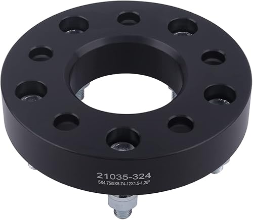 Miniatura 9 de VLAOSCHI Adaptadores de rueda forjados negros de 5 x 110 a 5 x 127 de 1.5 pulgadas con pernos de 12 x 1.5 compatibles con Jeep Chevy 5 Lug para
