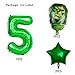 Superhero The Incredible Hulk 5th Birthday Decorations Green Number 5 Balloons 32 Inch | The The Incredible Hulk Birthday Balloons for Kids Birthday Baby Shower Decorations (The Hulk 5th Birthday)