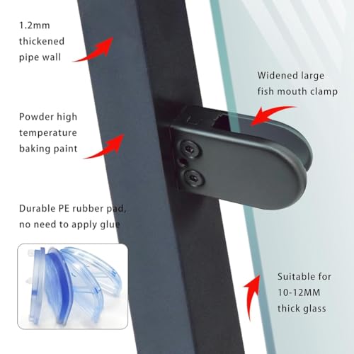 304 Stainless Steel Glass Railing Posts, 39.4" Mid Post for Deck & Stair Systems, Durable Glass Fence Panels, Modern Outdoor Railing Solution, Perfect for Home & Commercial Use