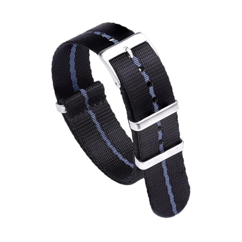Bracelet montre 20mm style ceinture de sécurité en nylon robuste avec boucle ardillon