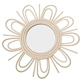 Miroir mural : fabriqué en [matériau manquant], il est magnifique et unique, une jolie décoration murale. miroir encadré tissé