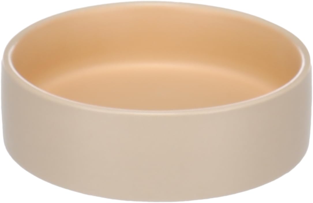 Flamingo Food and Water Bowl Anca Round Beige/Orange – 200ml, Luxury in Ceramic, Strong and Durable, Beautiful Design
