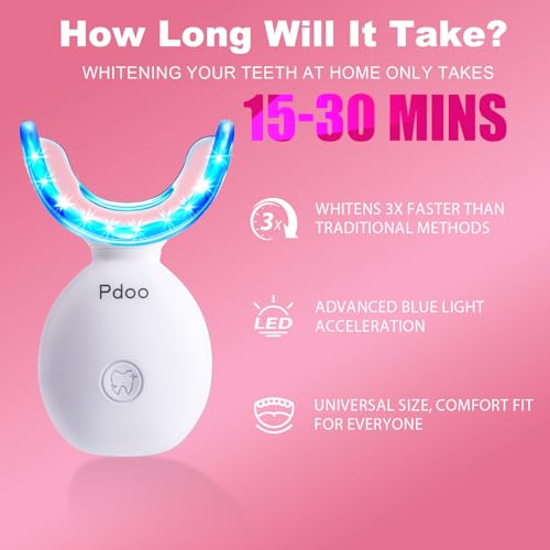 Image of Teeth Whitening Kit with LED Light Tray for Sensitive Teeth, 5 Tooth Whitening Pen Gel Pain Free and Enamel Safe, Teeth Whitener at Home Up to 1-9 Shades Whiter in 1-2 Weeks