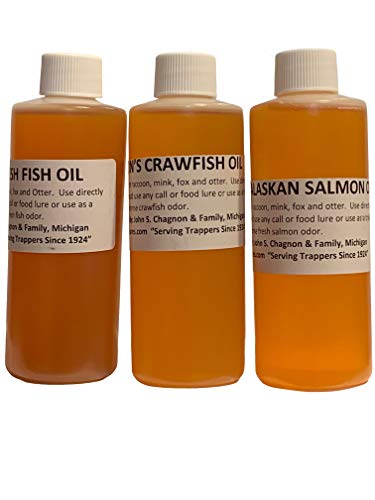 Lenon's Trappers Special 3 Bottles 4 oz Fish Oil, Crawfish Oil & Salmon Oil