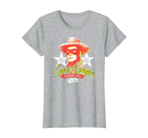 The Lone Ranger Vintage Western Hero Portrait T-Shirt, Women, Heather Grey, XX-Large