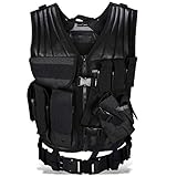 USMC Kampfweste mit Lochkoppel, optimaler Größenanpassung, Pistolenholster, vielen Taschen und Befestigungsmöglichkeiten