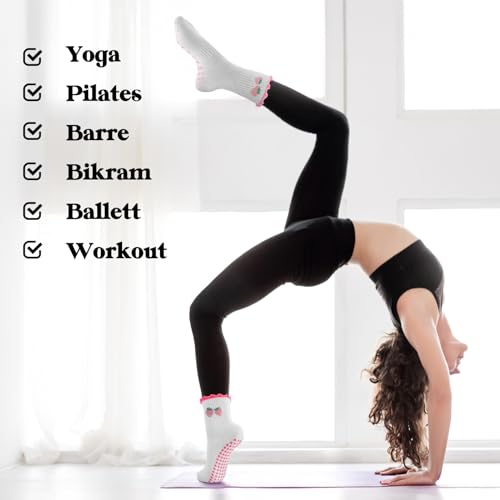 Image of Pilates Grip Yoga Socks for Women Cute Non Slip Socks