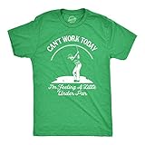 Crazy Dog Tshirts - Mens Cant Work Today Im Feeling A Little Under Par T Shirt Funny Golf Golfing (Heather Green) - XL - Camiseta Divertidas