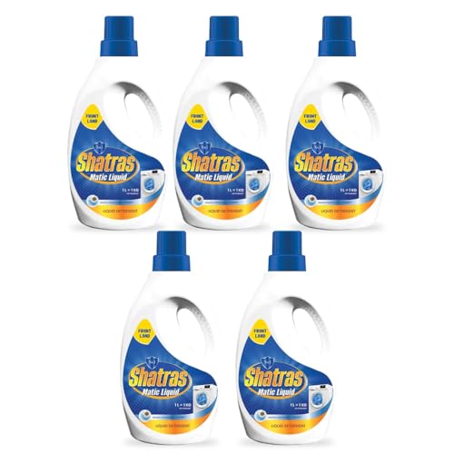 Image of Shatras Matic Liquid Detergent For Fabric Care, 100% Tough Stain Removal In Front Load Machines, For All Types Fabric (Blue 5), 1000 ml