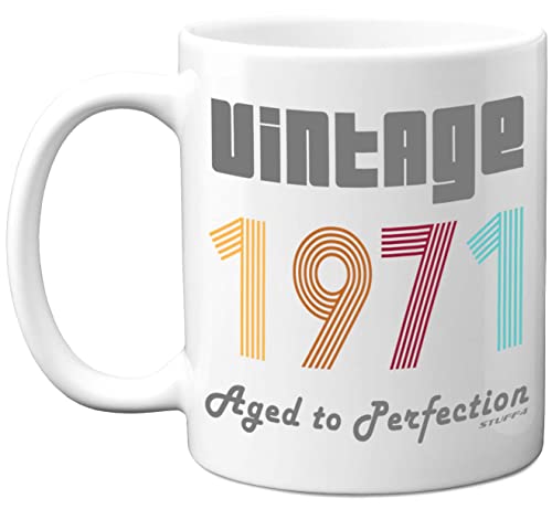 Stuff4 54th Birthday Gifts for Men Women - 1971 Vintage Coffee Mug, 11oz Ceramic Dishwasher Safe Mugs, Best Friend for Birthday or Christmas, Funny 54th Gifts Him Her