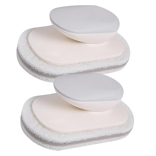 Yardenfun 2Piezas Esponjas de Limpieza con Mango para Cocina y Baño de Cepillo de Sartén Suave y Absorbente para Lavar Platos Olla y Utensilios de Cocina Color Gris
