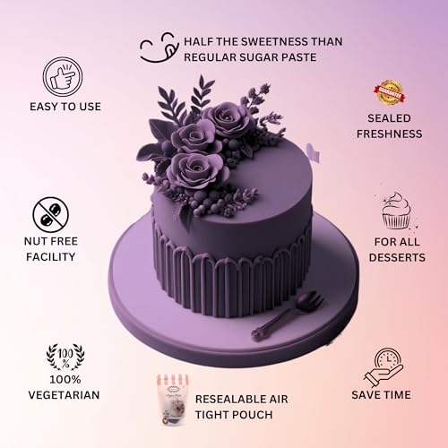 Image of Confect Purple Fondant Icing | Smooth & Easy-to-Roll Edible Fondant | Perfect for Cake Decorating, Sculpting, and Covering Cakes | Chef-Preferred Choice | Vegan, Gluten-Free, Nut-Free, Palm Oil-Free- 1 Kg