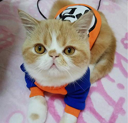 Cartoon Puppy Dog Cat Hoodie Sweatshirt Winter Pet Clothes For Small Dogs French Bulldog Pug Coat Jacket Dogs Pets Clothing Suit (L, Hoodie-Wukong) #TOP5