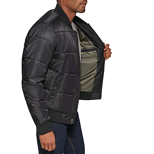 Image of Levi's mens Levi's Men's Quilted Puffer Bomber Jacket COAT, Black, Medium US