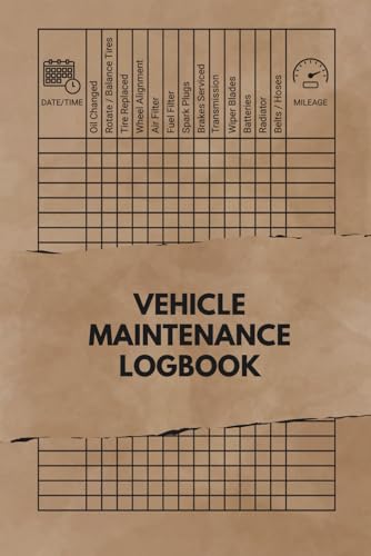 Vehicle Maintenance Log Book: Auto Repair & Service Record Tracker | Log Oil Changes, Mileage, Repairs & Maintenance for Cars, Trucks & Motorcycles