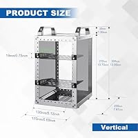 GeeekPi DeskPi RackMate TT Mini-Serverschrank für Mini-PCs, 200 mm Tiefes Mini-Rack inkl. 2X 0.5U Regalboden, für NAS, AV- & Netzwerktechnik (Silber) – Ansicht 2