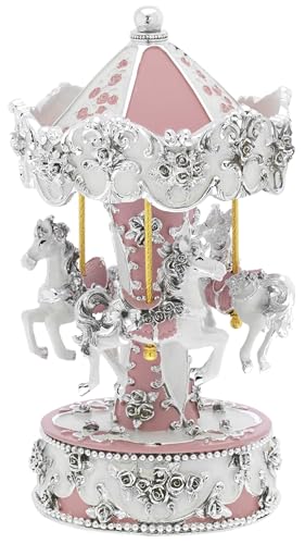 Carrousel Bagutta blanc apaiser le sommeil de bébé manège rose 18 cm B 4212-01 R