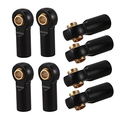 Hztuang 8 piezas barra de unión articulada con rótula M3 cabeza esférica sellada punta de barra de dirección para 1/10 Rc camión coche camión negro