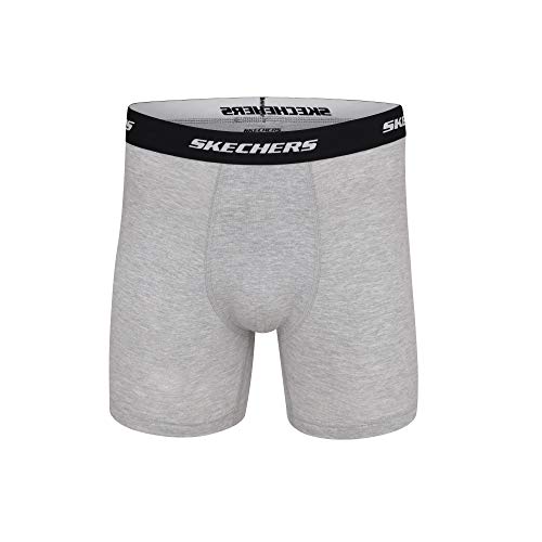 Skechers Men's 3-Pack Boxer Briefs, Black/Medium Grey Heather/Navy, M #TOP4